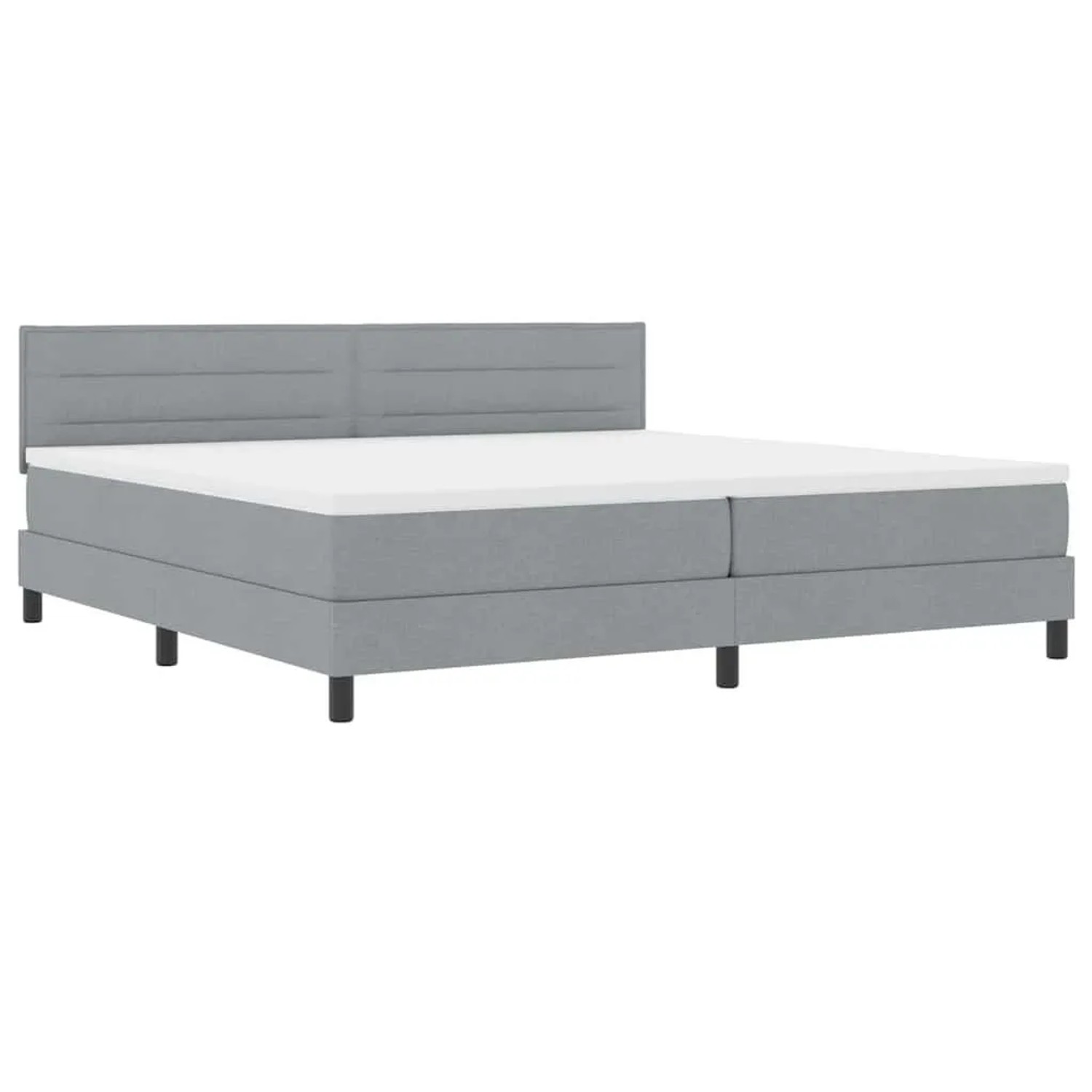 vidaXL Boxspringbett mit Matratze Hellgrau 200 x 200 cm Stoff 3342156