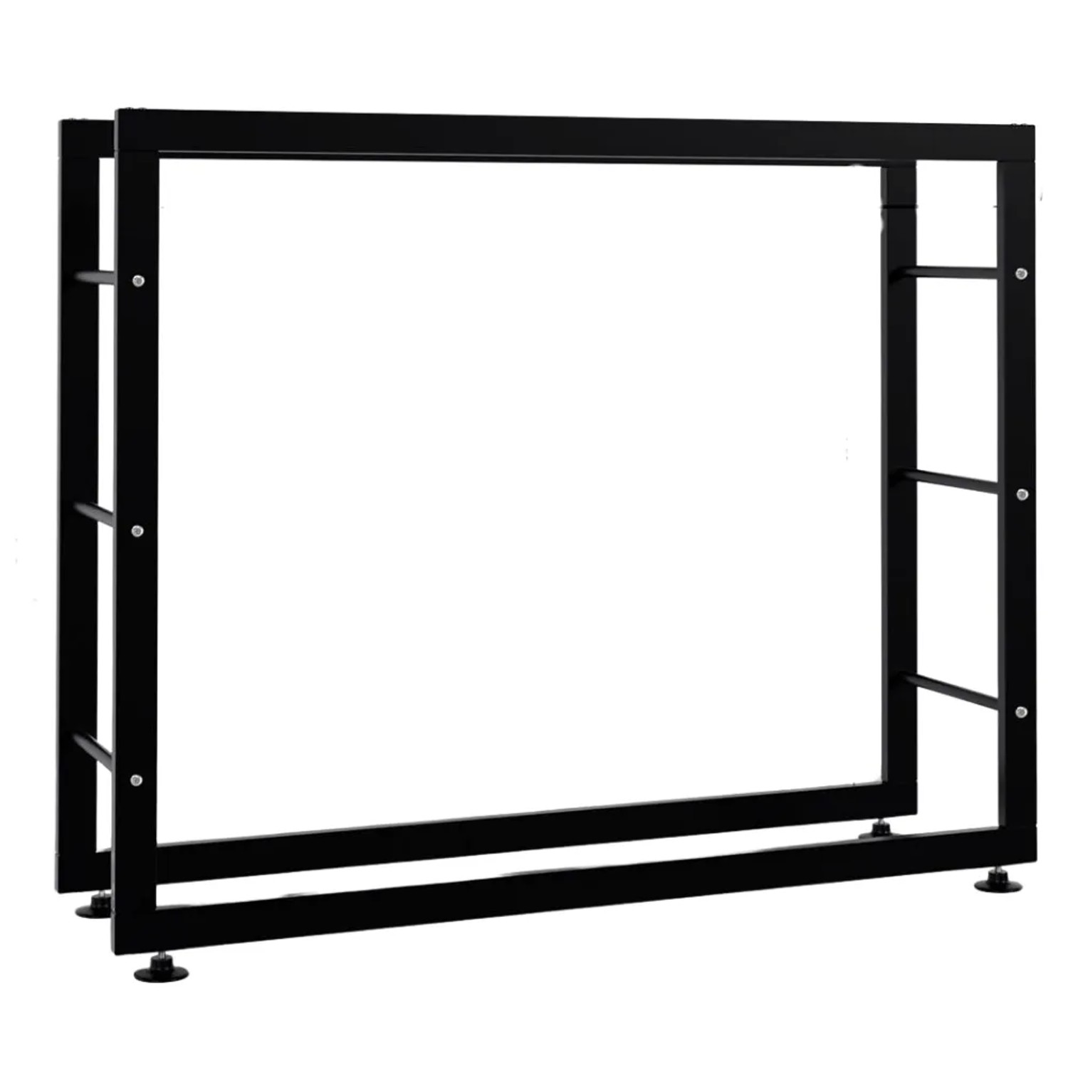 DELUKE Kaminholzregal Innen Metall SATLO Brennholzregal Innen Kaminholzständer Feuerholzregal Schwarz 25x100x80cm