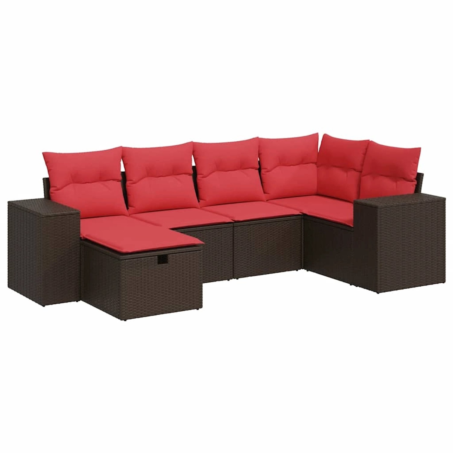 vidaXL 6-Tlg Garten-Sofagarnitur mit Kissen Braun Poly Rattan 3325690 günstig online kaufen