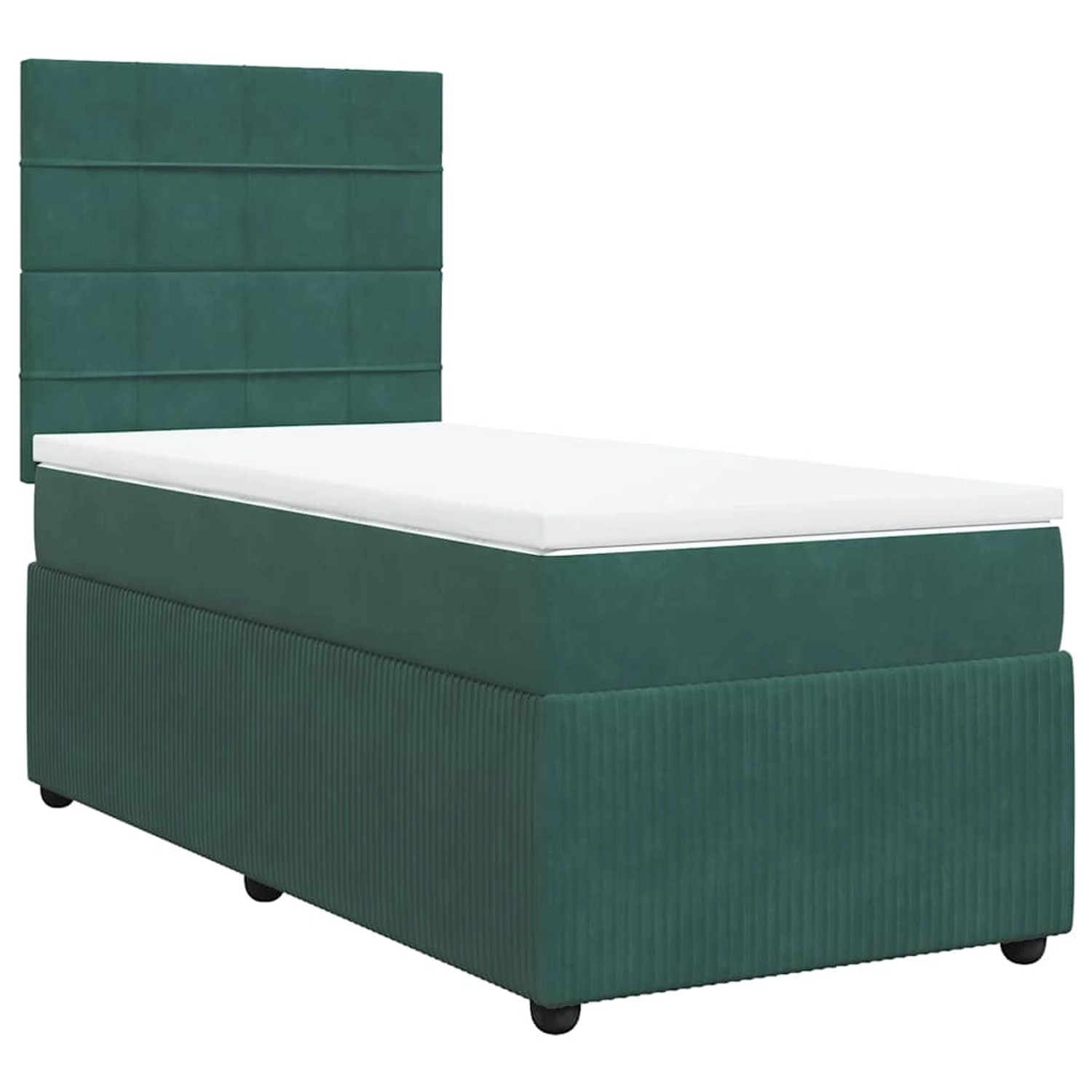 vidaXL Boxspringbett mit Matratze Dunkelgrün 80x200 cm Samt 3292193 günstig online kaufen