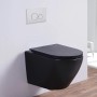 Wand-WC spülrandlos in Matt-Schwarz mit SoftClose Sitz von Glasdeals.