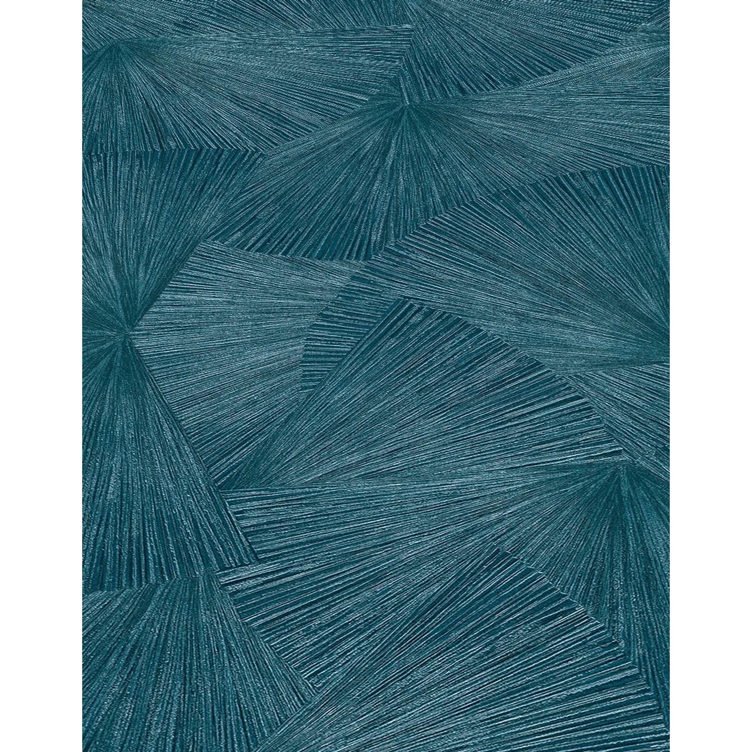 Türkisfarbene Erismann Vliestapete mit Fächermotiv aus der Guido Maria Kretschmer Kollektion.