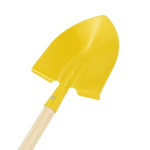 Galaflor Kinderschaufel Spitzspaten Metall Spaten mit Holzstiel Garten Schaufel für Kinder Gelb
