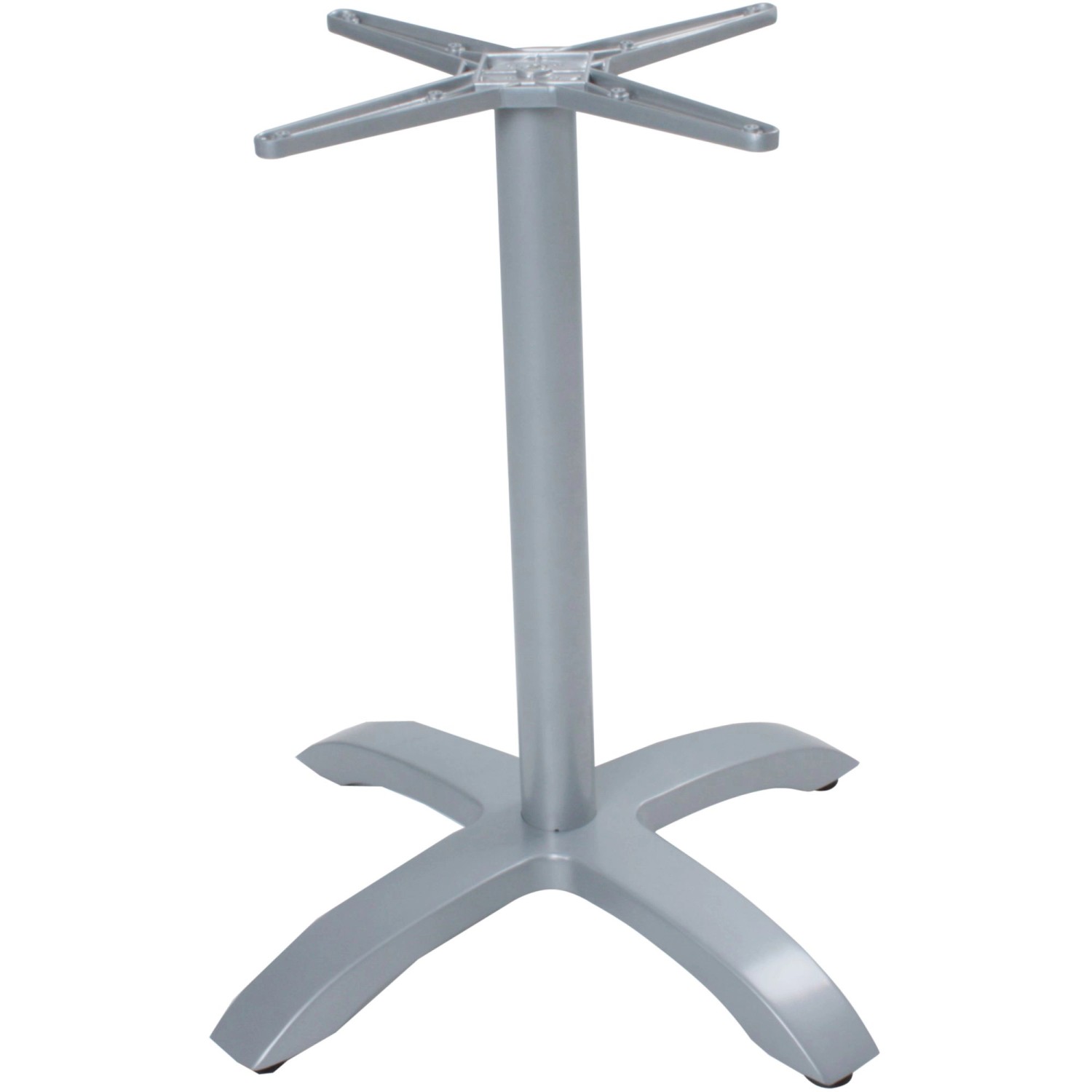 Silbernes Tischgestell Picos 4-Fuß aus Aluminium für Gartentische.