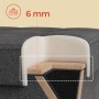 Detailansicht: Songmics Sitzhocker Minota, grauer Bezug, Polsterung und Innenleben.