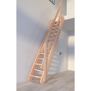StarWood Treppe Samos Buche mit Holzgeländer, verjüngte Stufen. Innentreppe aus Holz.