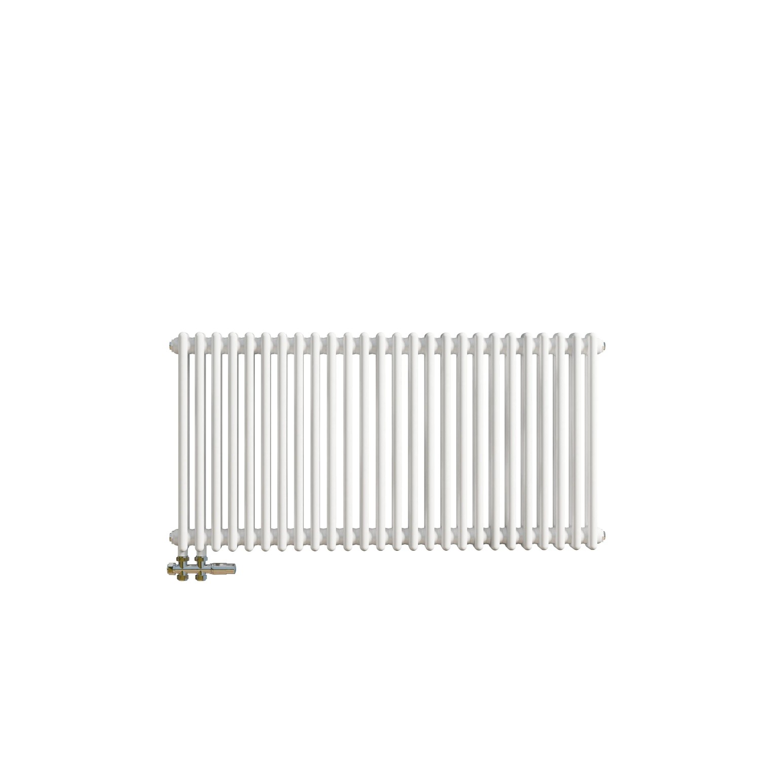 Duschparadies 2 Säulen Traditioneller Heizkörper in Gusseisen-Optik 600x1190mm 1330W für Warmwasserbetrieb Weiß