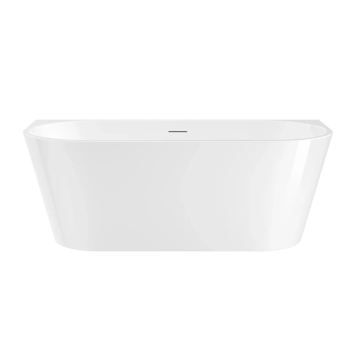 Stano Halb Freistehende Badewanne Malaga Weiß Glänzend  150cm x 75cm