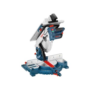 Bosch Professional Kombi-Säge GTM 12 JL. Blaue Kapp- und Gehrungssäge mit Tischfunktion und 305 mm Sägeblatt.