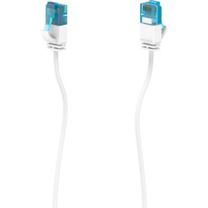 Weißes Hama Netzwerkkabel CAT-6a, Flexi-Slim, 0,75 m, für Computer & Multimedia.