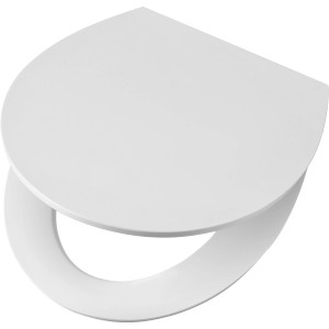 Weißer baliv WC-Sitz Coventry Deluxe aus Duroplast mit Absenkautomatik, glänzende Oberfläche.