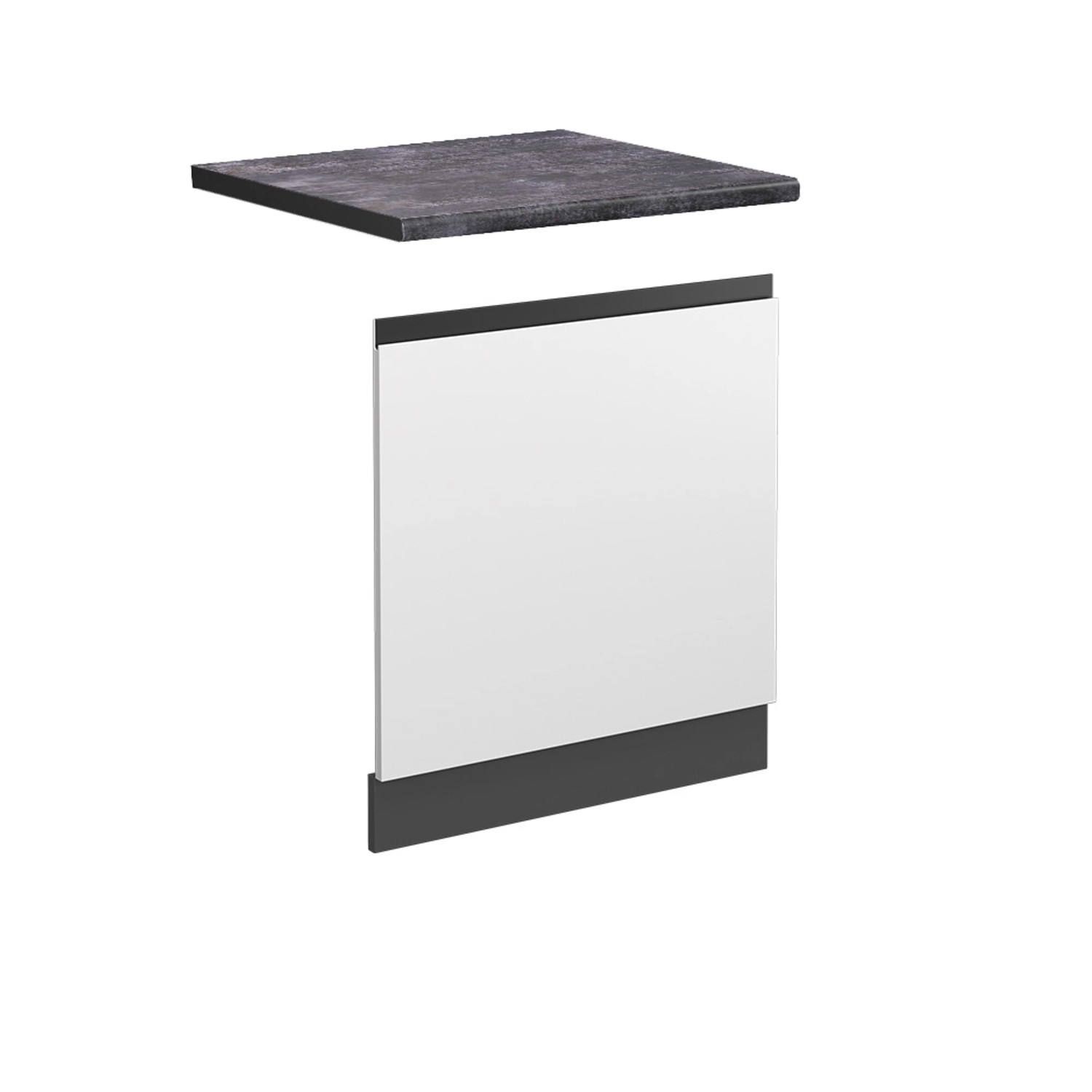 Vicco Frontblende R-Line Geschirrspüler Fronttür Weiß/Anthrazit 60 cm AP An günstig online kaufen