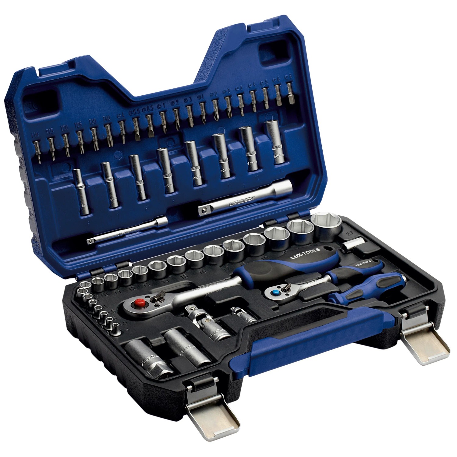LUX Steckschlüsselsatz STS-59 Comfort, 59-teilig im blauen Koffer.