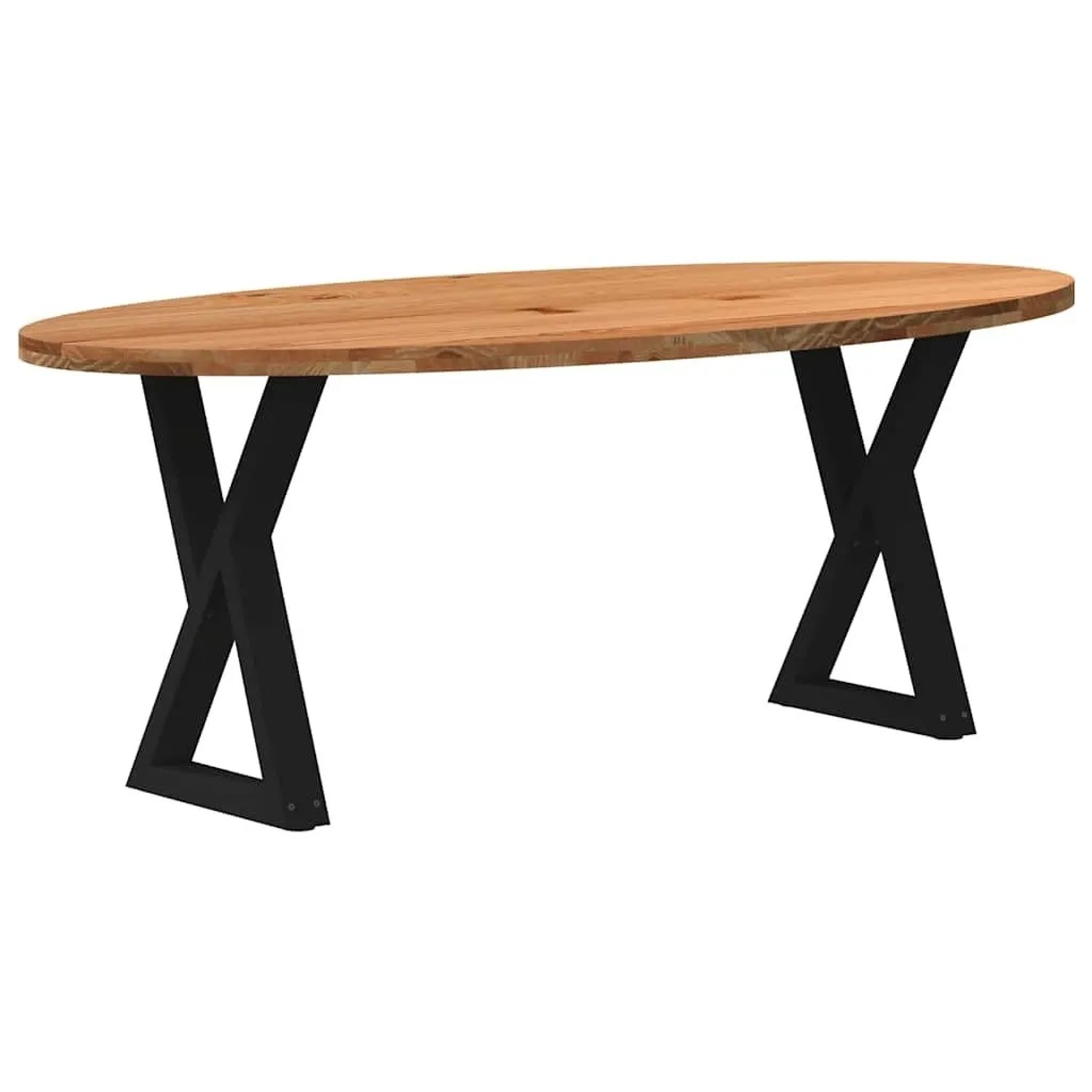 vidaXL Esstisch Hellbraun 200x100x74 cm Massivholz Eiche Oval 3305329 günstig online kaufen