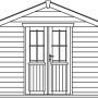 Illustration: Skan Holz Gartenhaus Faro 1, 300x200 cm, unbehandeltes Holz, Doppeltür.