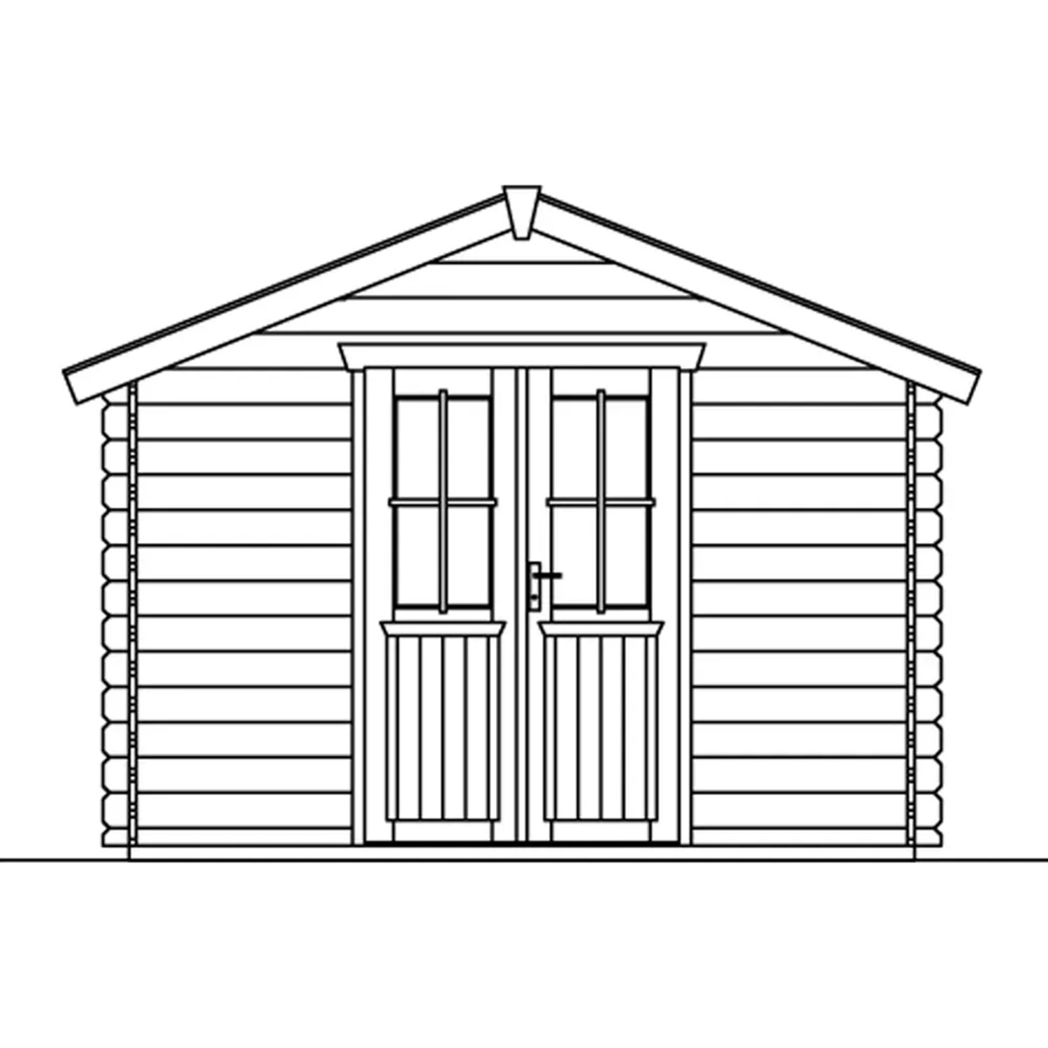 Illustration: Skan Holz Gartenhaus Faro 1, 300x200 cm, unbehandeltes Holz, Doppeltür.