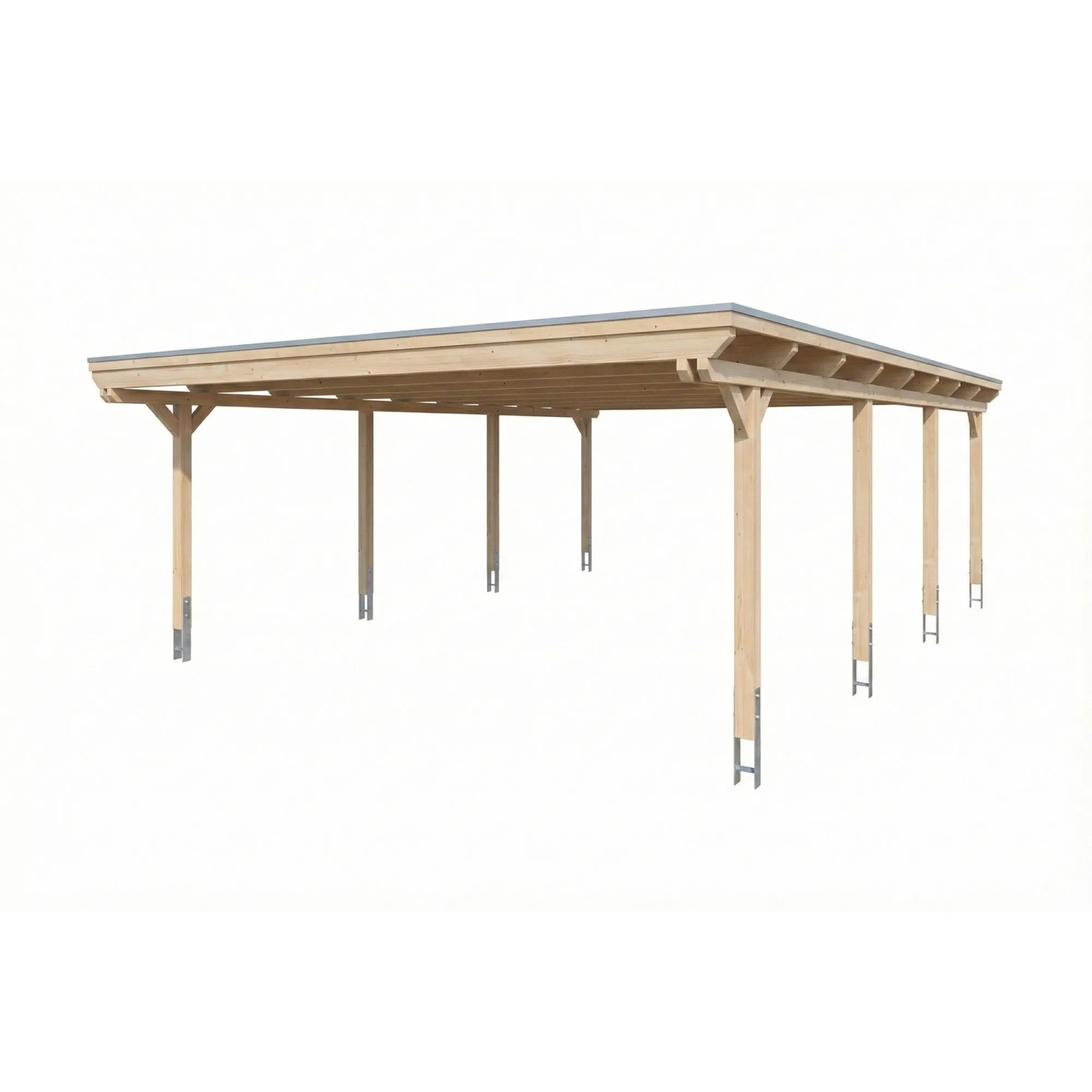 Skan Holz Carport Emsland EPDM-Dach 609 cm x 846 cm Natur