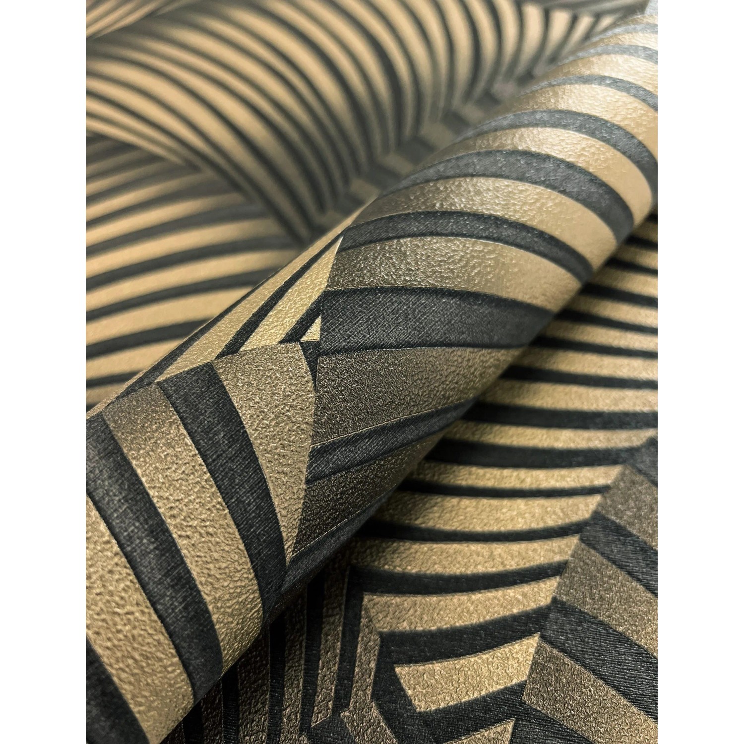 Newroom Vliestapete Sadou Schwarz Fächer Modern Strukturiert FSC® günstig online kaufen