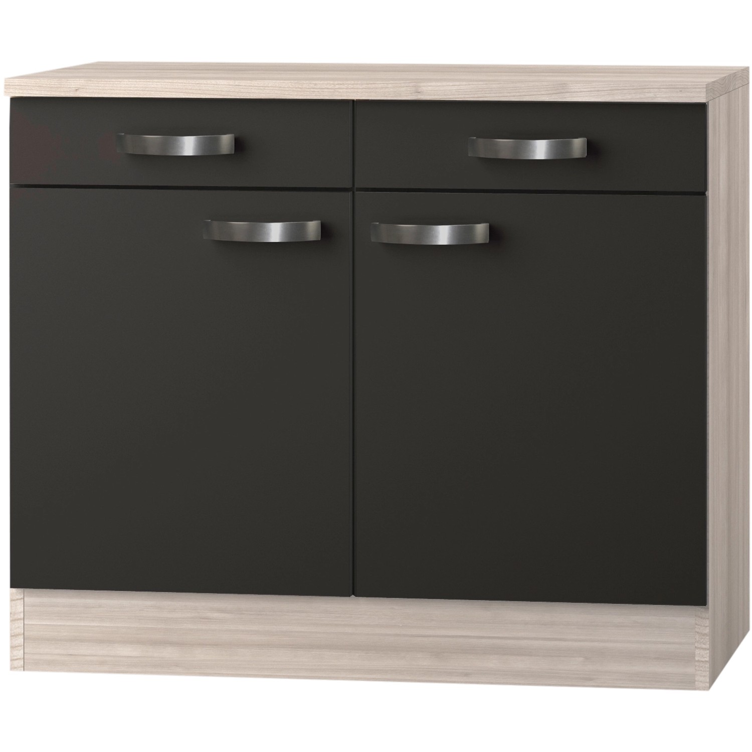 Optifit Unterschrank Faro220 100 cm Anth. Akazie NB Inkl. je 2 x Schublade + Tür