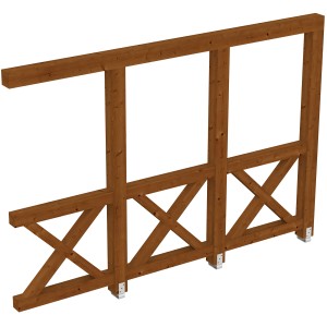 Skan Holz Seitenwand Andreaskreuz, Fichte Nussbaum, Zubehör für Terrassenüberdachungen.