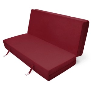 Dunkelrote Beautissu Comfort Klappmatratze 195x120x7cm, Gästebett zusammengeklappt.