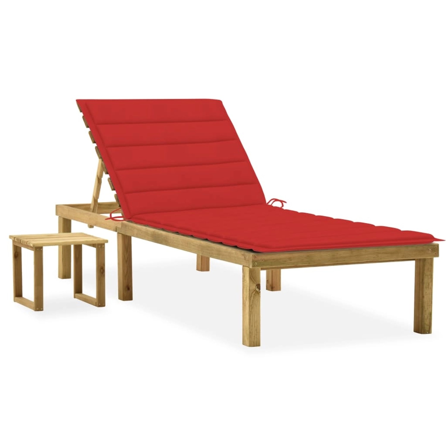 vidaXL Garten-Sonnenliege mit Tisch und Auflage Kiefer Imprägniert 3065840 günstig online kaufen