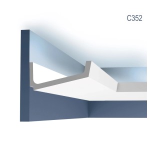 ORAC DECOR C352 LUXXUS Zierleiste für indirekte Beleuchtung, 16m Set, weiße Stuckleiste.