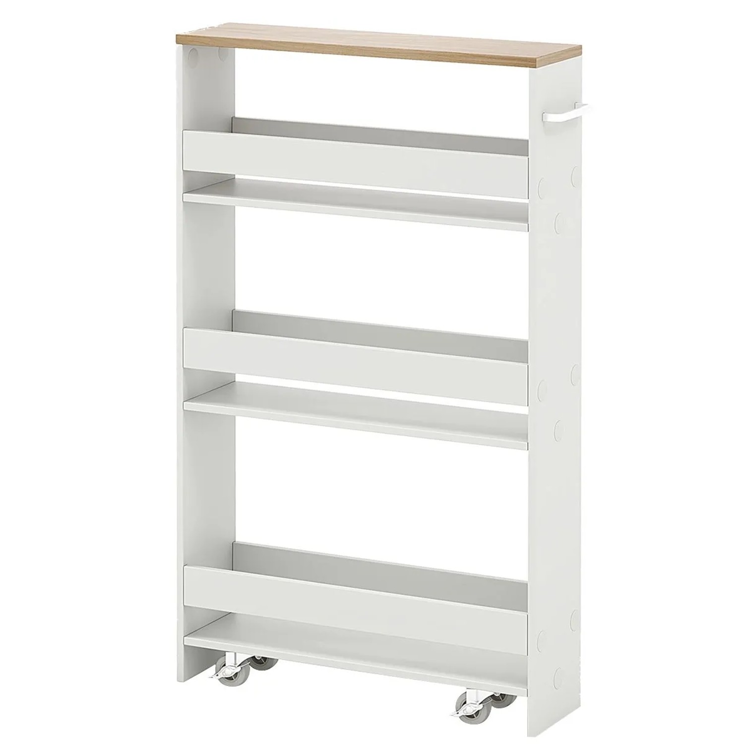 Costway Nischenwagen 4 Etagen Weiß & Natur 47,5 x 13 x 80,5 cm günstig online kaufen