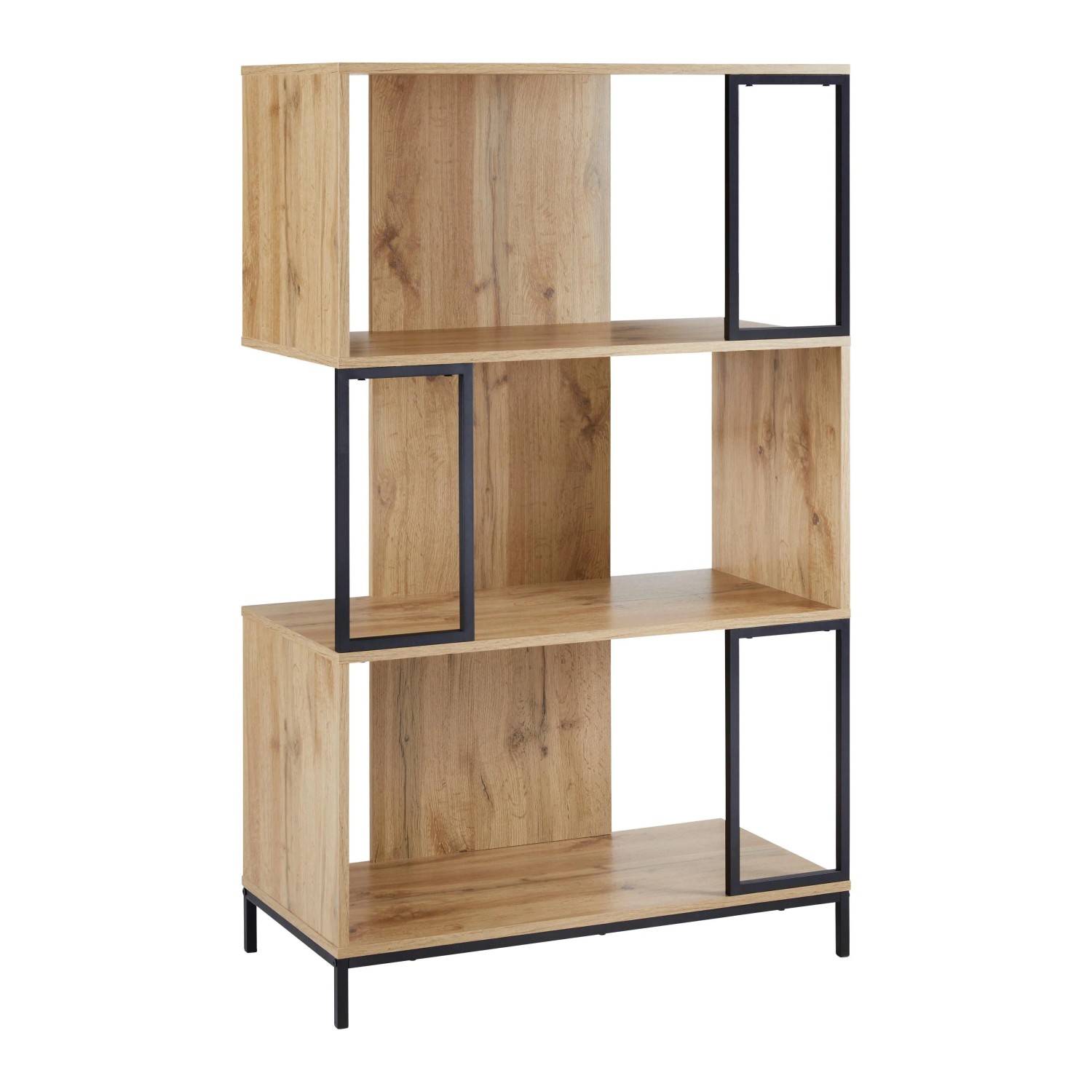 Bessagi Home Regal Geny Eichefarben/Schwarz MDF