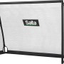 Salta Fußballtor Legend 180x120x60 cm mit Torwand, schwarzer Stahlrahmen und Netz.