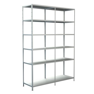 Weißes Schulte Steckregal mit 12 Böden, 230x160x50 cm, ideal für Lagerung und Ordnung.