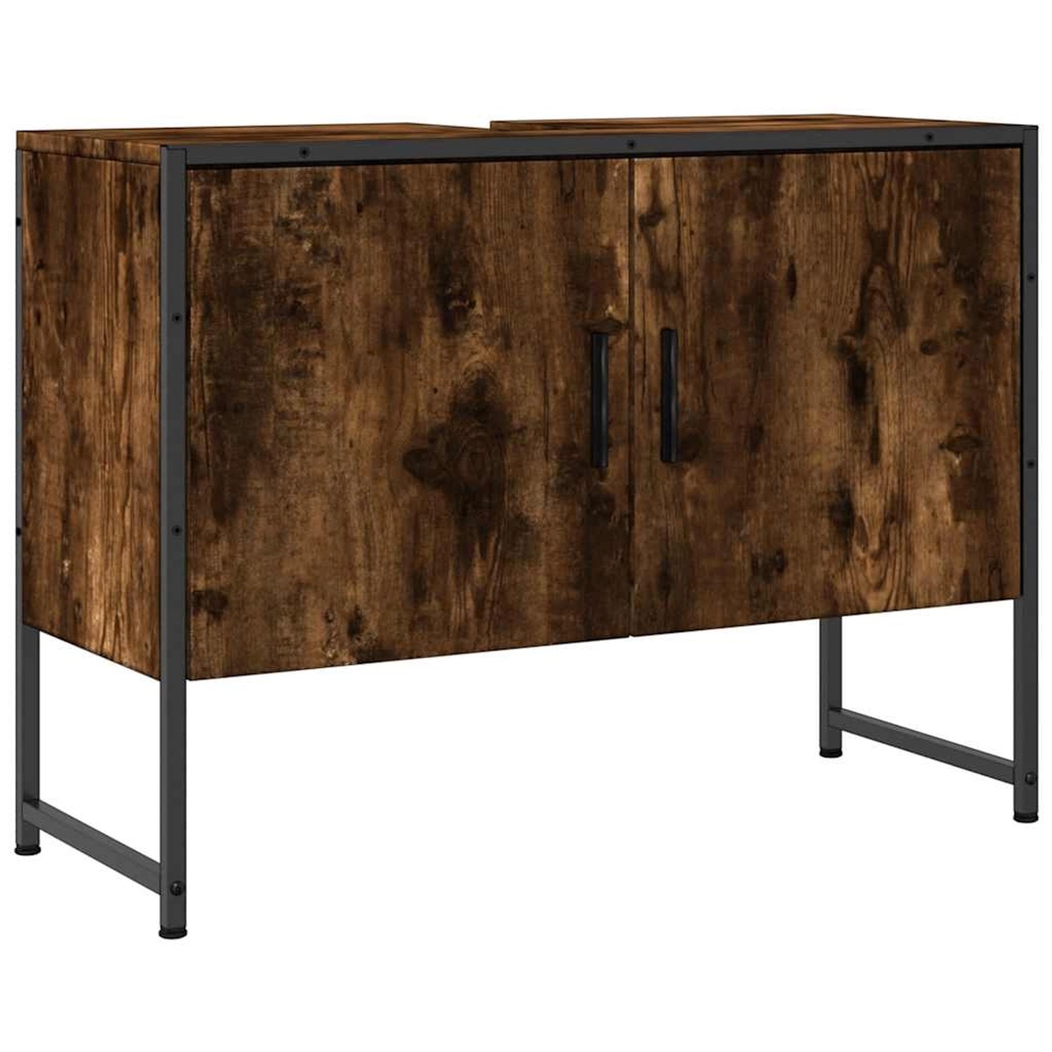 vidaXL Waschbeckenunterschrank Räuchereiche 80x33x60 cm Holzwerkstoff 84246 günstig online kaufen