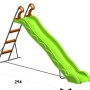 Grüne Trigano Rutsche Linou aus Metall, 263 cm lang, mit Sprossenleiter für Kinder.