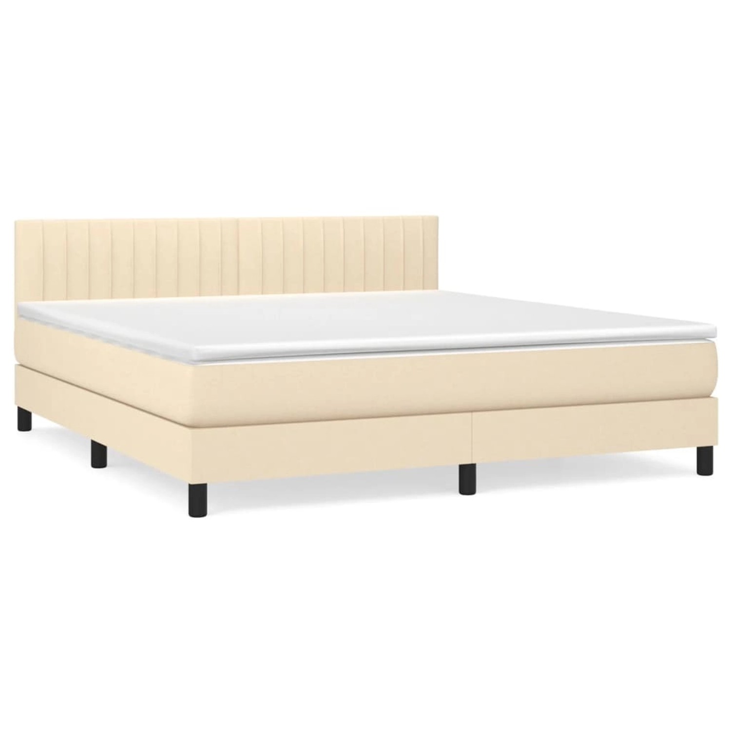 Thumbnail - vidaXL Boxspringbett mit Matratze Creme 160x200 cm Stoff1400179