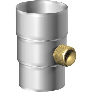 Sarei Regenwassersammler aus Zink DN 80 zum Einbau in Metall-Dachrinnen.