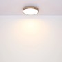 Globo LED-Deckenleuchte Doro, graphitfarben mit Holzoptik, 450x85mm.
