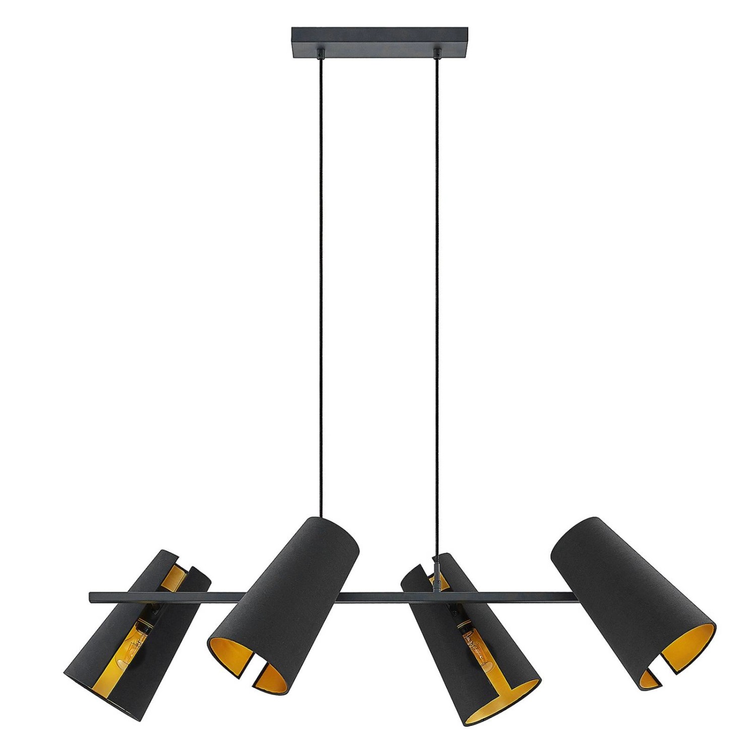 Lucande Pendelleuchte Kemoni 9639548 Modern in Schwarz aus Metall 4-flammig günstig online kaufen