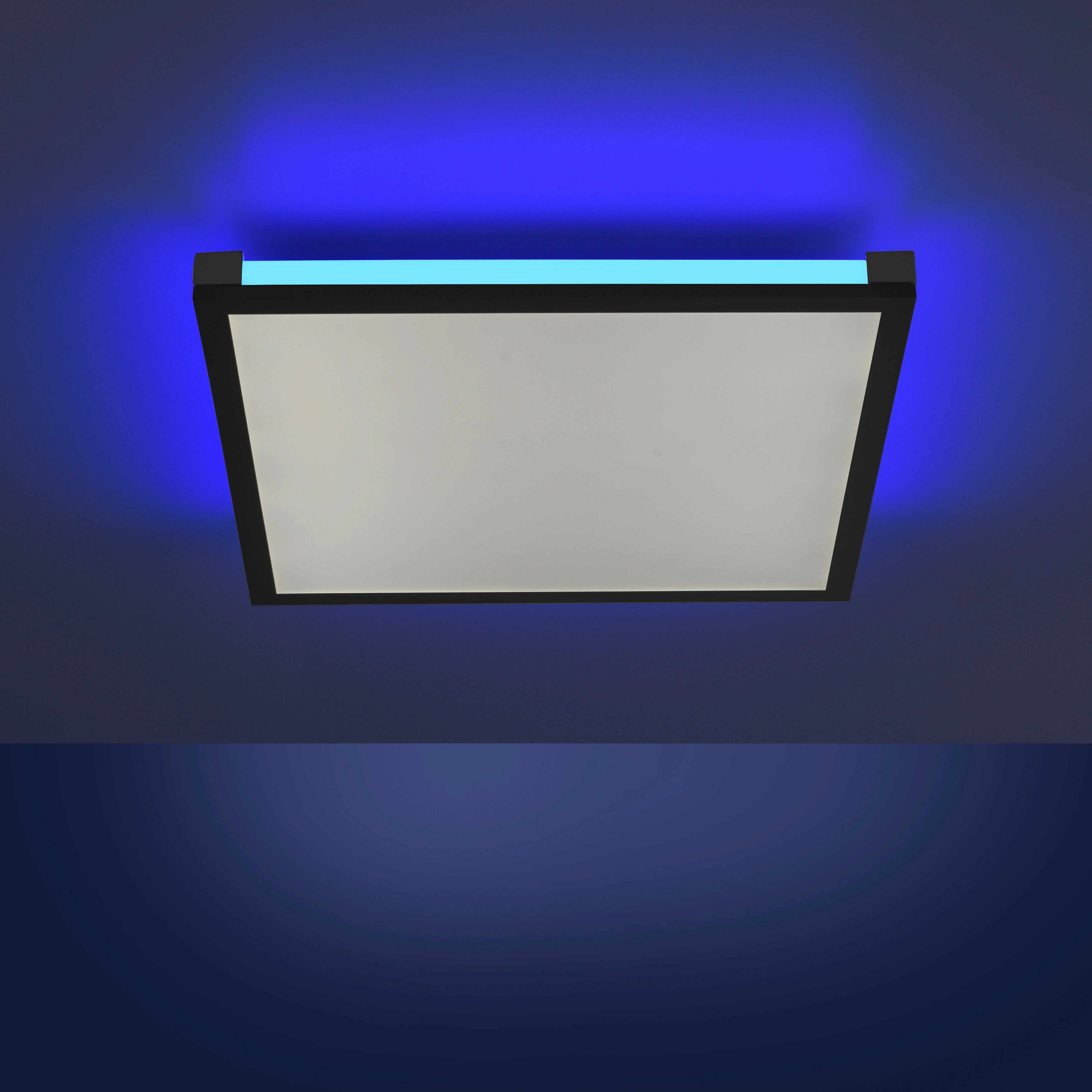Just Light. LED-Deckenleuchte Mario Schwarz 45 cm x 45 cm CCT/ RGB