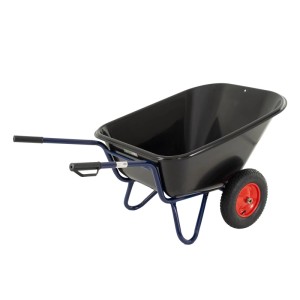 TRUTZHOLM 2 Rad Schubkarre XXL 290L 300kg Gartenschubkarre Luftrad Metallfelgen Schwarz