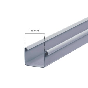 Inefa Kastenrinne, 200cm, NW 115, Grau. PVC Dachrinne für Dachentwässerung.