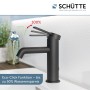 Schütte Waschtischarmatur Los Angeles, schwarz matt, mit Eco-Funktion zur Wasserersparnis.