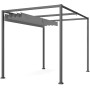 Graue Outsunny Pergola mit Terrassendach aus Polyester, 298x213x221 cm.