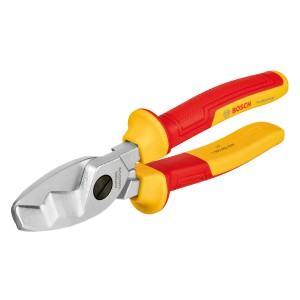 Bosch Professional VDE-Kabelschere, 200 mm, mit rot-gelben Griffen für sicheres Schneiden von Kabeln.