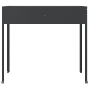 Anthrazitfarbener vidaXL Pflanzkübel aus Stahl, 100,5x40,5x90 cm, für Garten und Balkon.