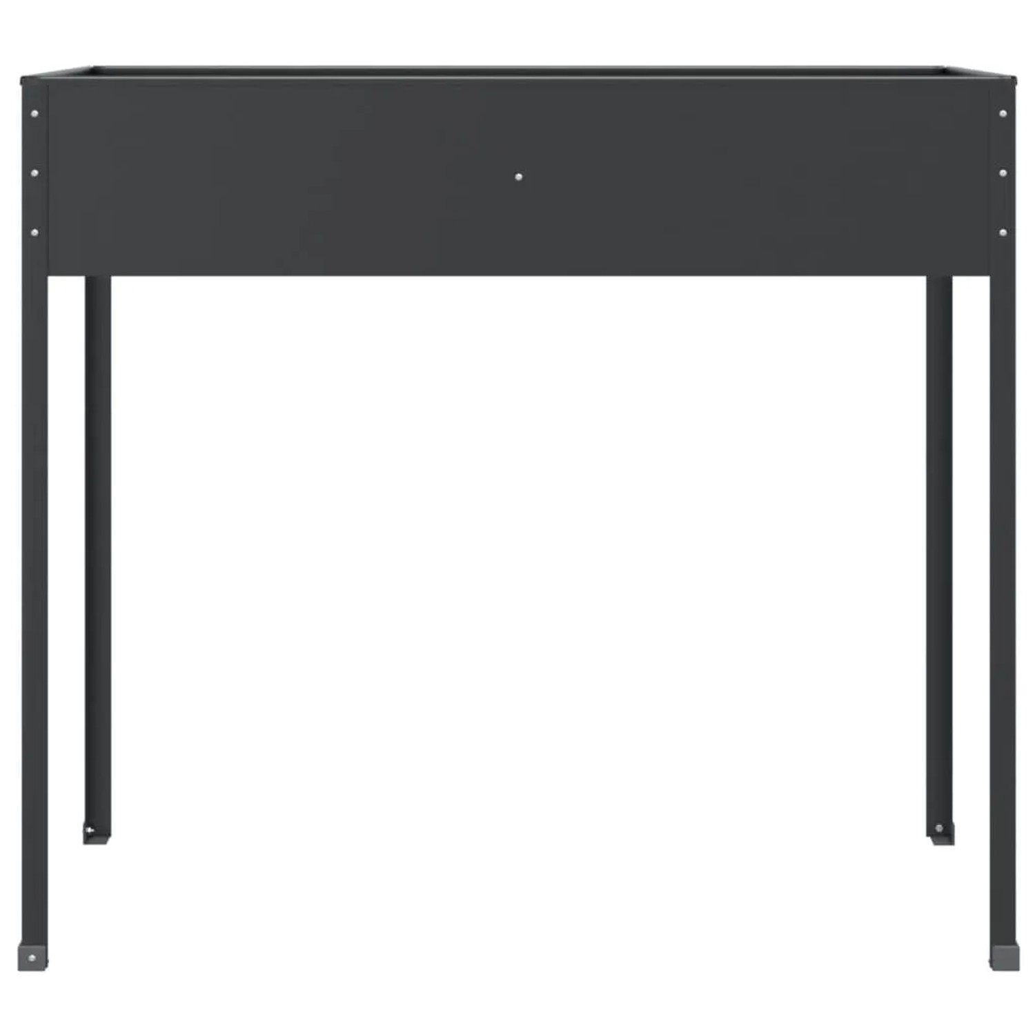 Anthrazitfarbener vidaXL Pflanzkübel aus Stahl, 100,5x40,5x90 cm, für Garten und Balkon.