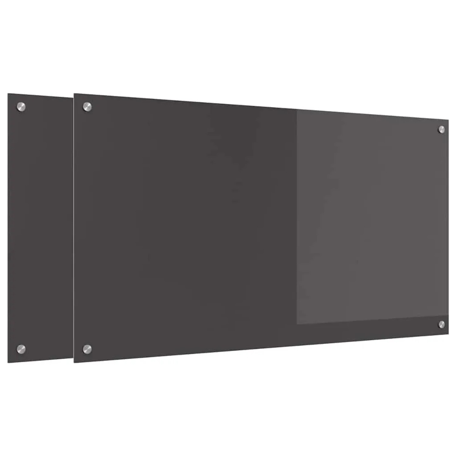 vidaXL Küchenrückwand 2 pcs Dunkelgrau 110 x 60 cm Gehärtetes Glas 3415508