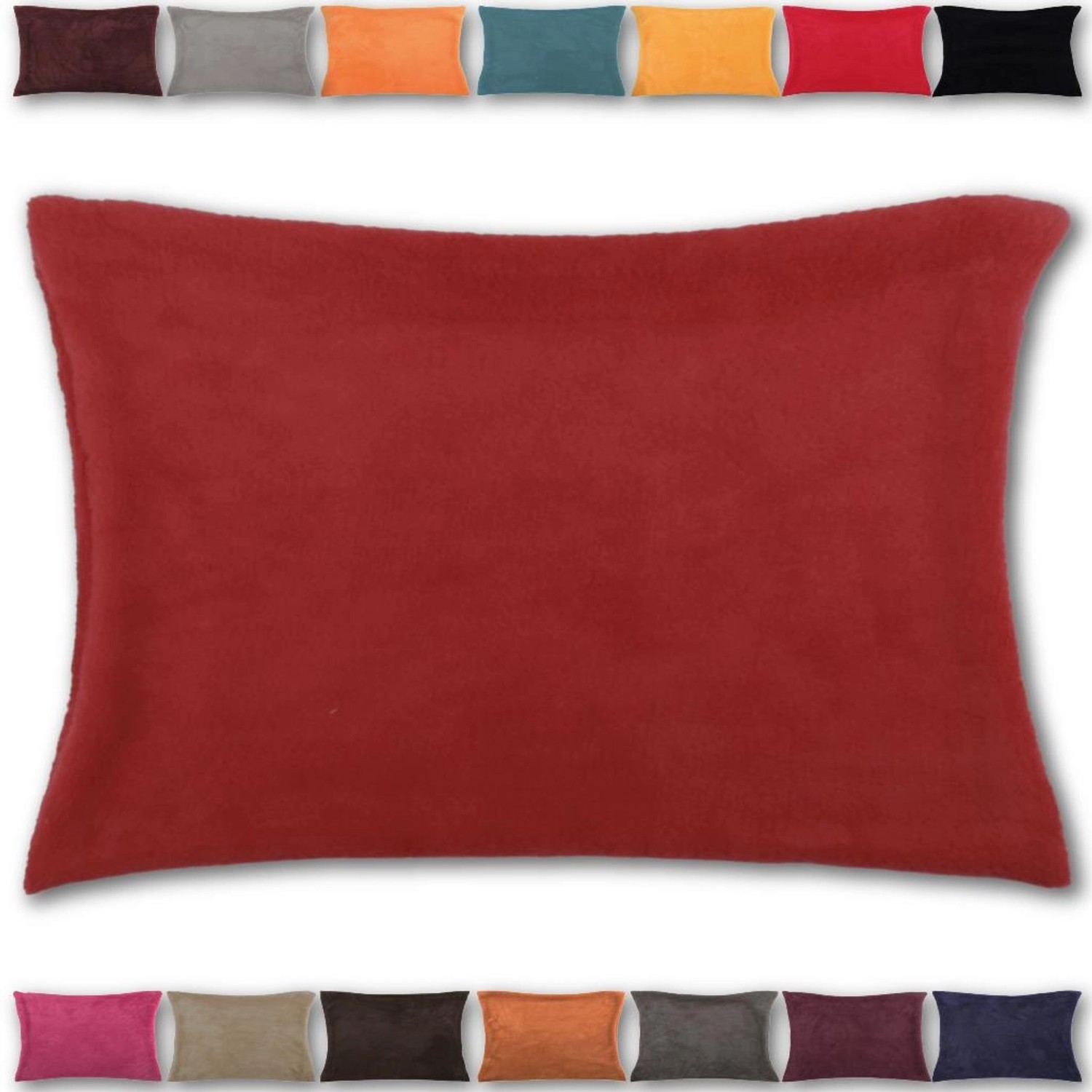 Rote Bestlivings Kissenhülle Kuschel 40x60 cm mit Füllung für Sofa oder Bett.