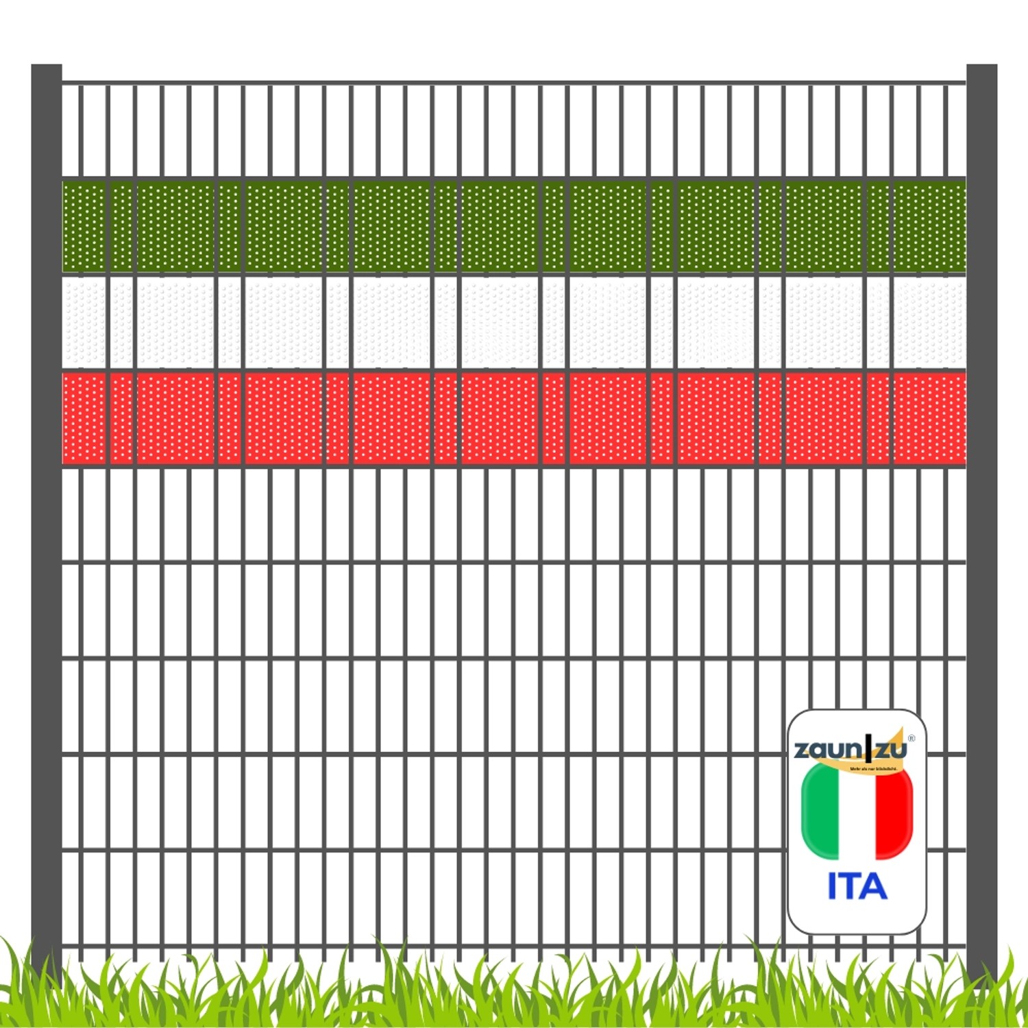 zaunzu Sichtschutz Fanartikel Italien für Doppelstabmatten Volle Streifenbr günstig online kaufen