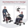 Costway Rollator Faltbar & Leicht Gehhilfe 6-Fach Höhenverstellbar Rot_2