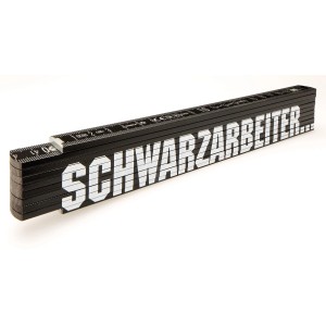 Stabila Holz-Gliedermaßstab Schwarzarbeiter, 2 m, schwarz mit weißer Schrift. Messwerkzeug für präzises Messen.